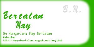 bertalan may business card